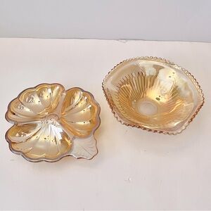 Vintage Jeanette Marigold Carnival Glass